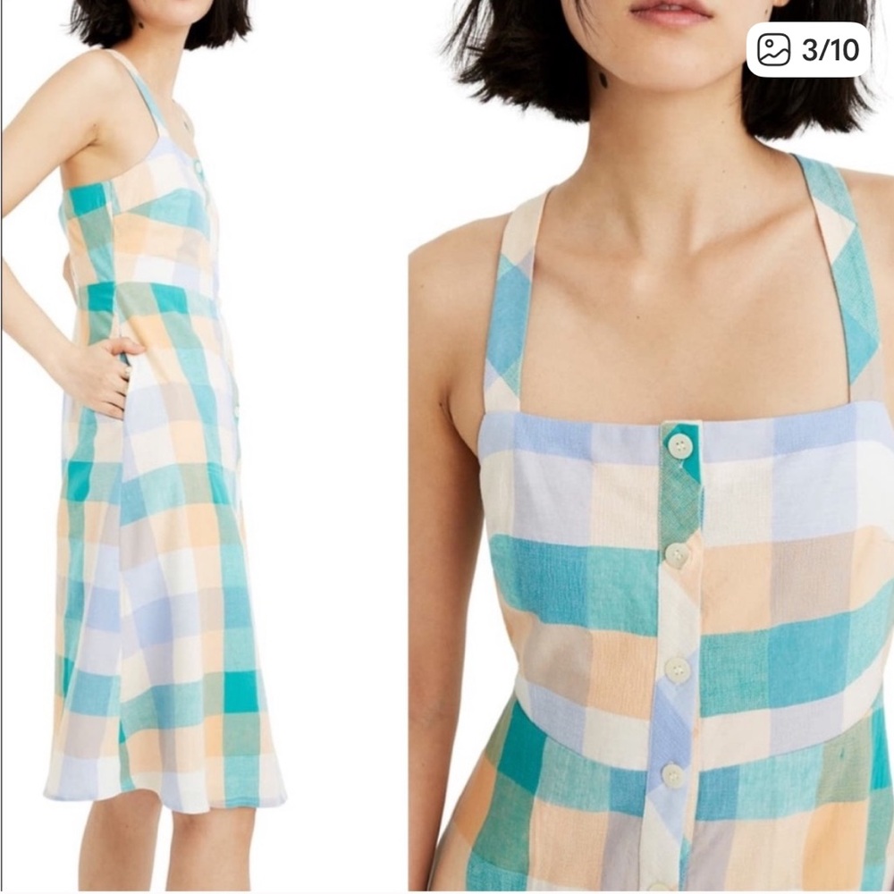 Madewell Colorblock Button-Down Midi Dress